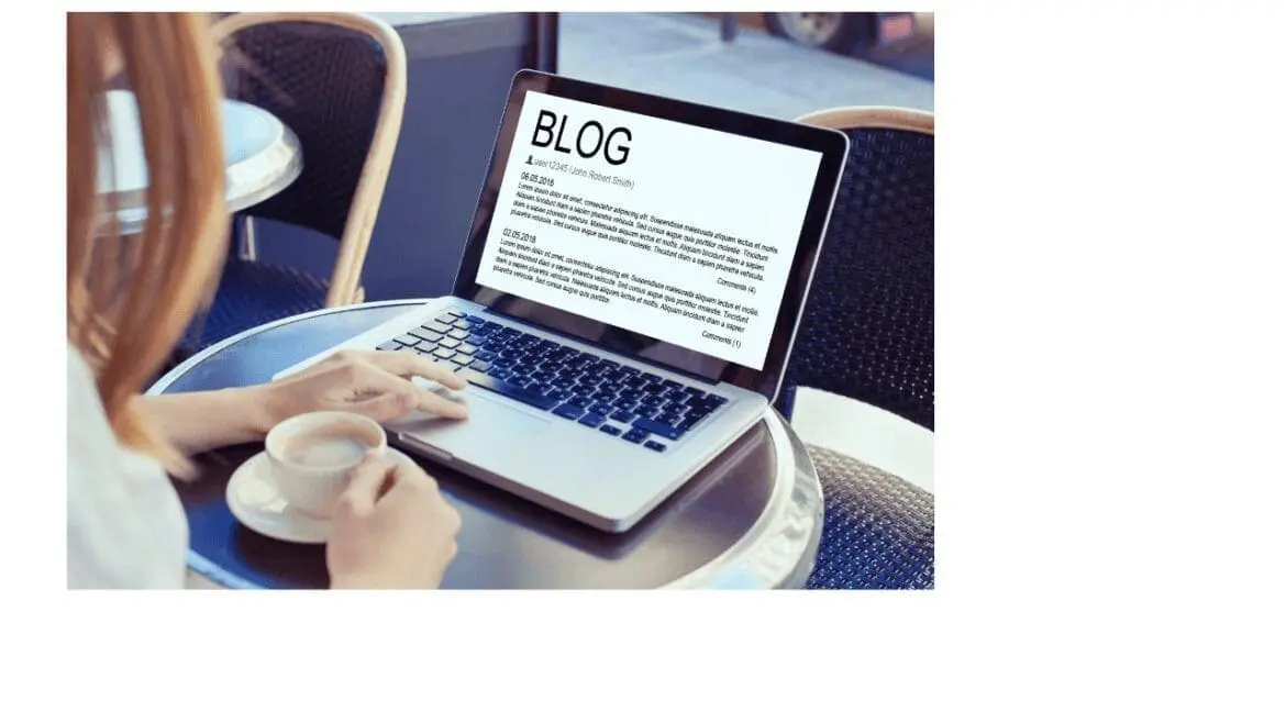 photo of a person writing a blog post
