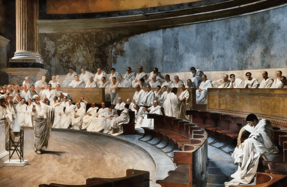 Representation of a sitting of the Roman senate. Photo: wikipedia.org