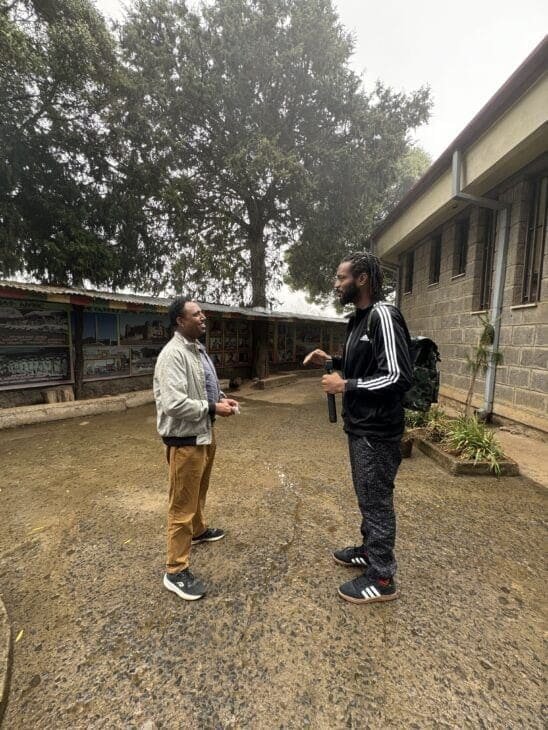 Leon P. Key III and Deresse Eshetu talking at Menelik II's First Palace