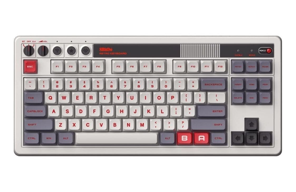 An image of the 8BitDo Retro Keyboard. 
Source: https://amzn.to/3IryeLB 