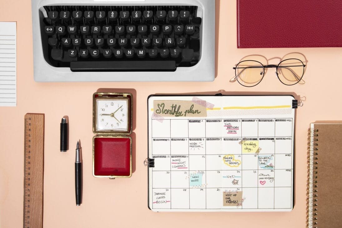Busy adult calendar balancing work, family, and attempts at friendship