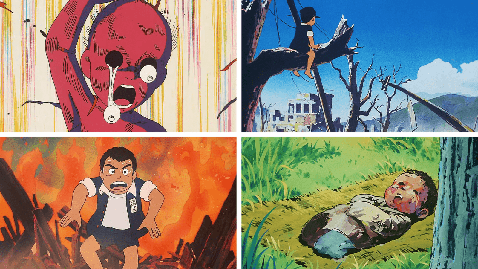“Barefoot Gen”, a popular manga series by Keiji Nakazawa, portrays the suffering of children in Hiroshima following the atomic bombing. It was first published from 1973 to 1987 and is based loosely on Nakazawa’s own experiences as a boy in the devastated city.  Photo: ICAN
