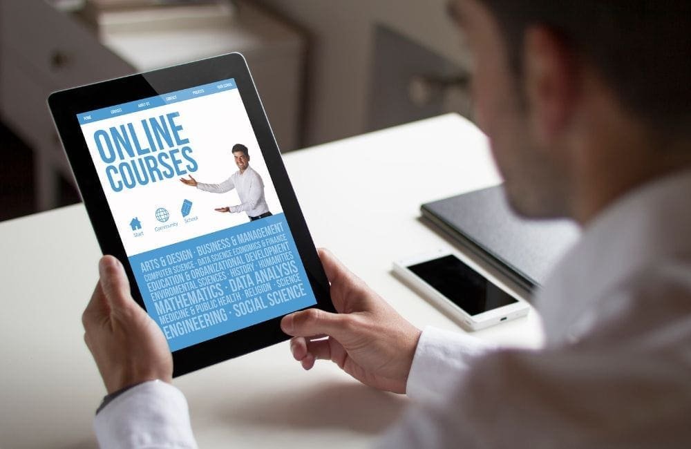 An image of a person going through a digital course.