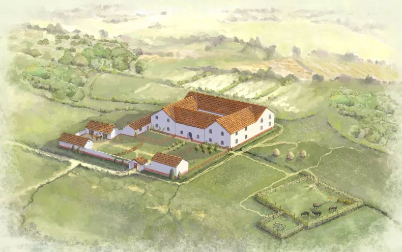 An artist's reconstruction of an Ancient Roman villa. Photo: Jennie Anderson, newsweek.com