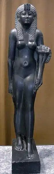 Queen Cleopatra’s black basalt statue depicting her as Isis-Aphrodite. Aphrodite is the Greek goddess of love and beauty. Photo: World History