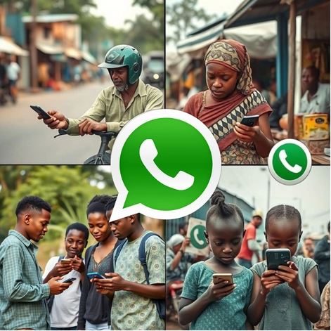 WhatsApp as Africa’s digital lifeline, connecting communities from markets to city streets, used by drivers, traders, and youth alike.