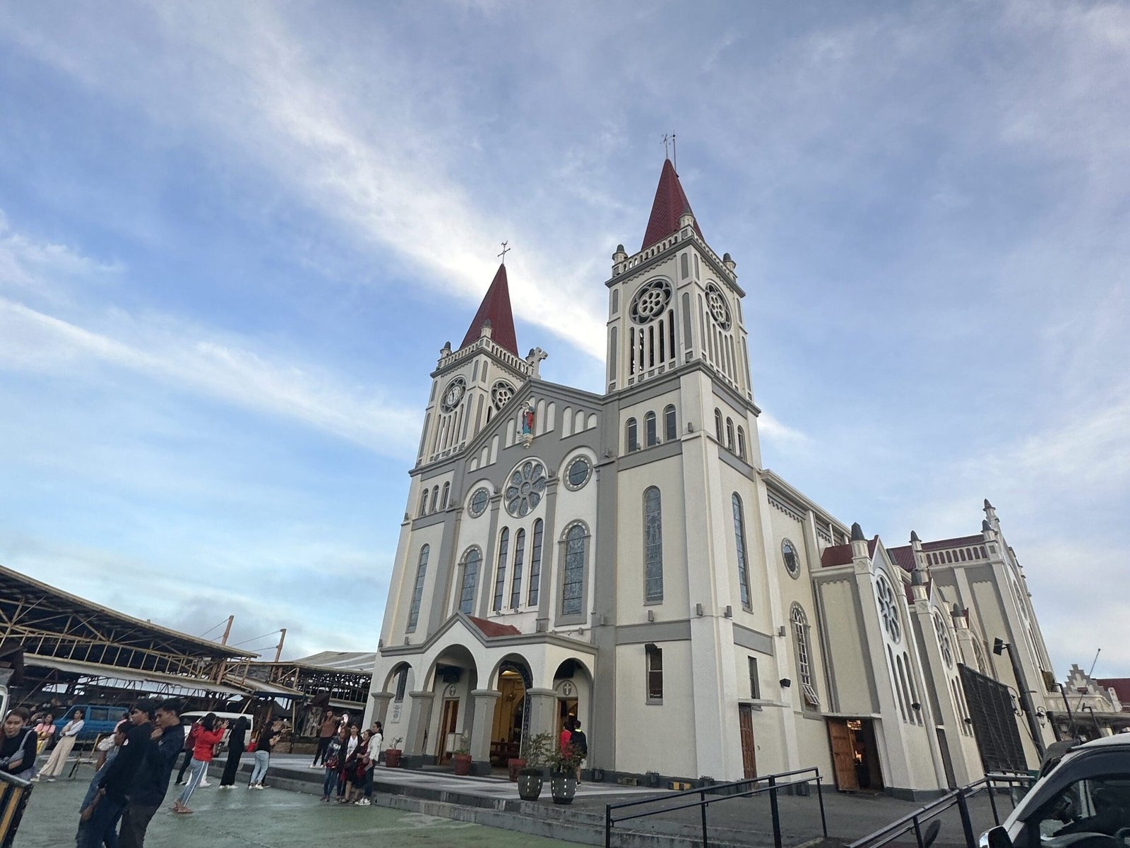 Baguio Cathedral of Our Lady of the Atonement with towering arches against a morning sky