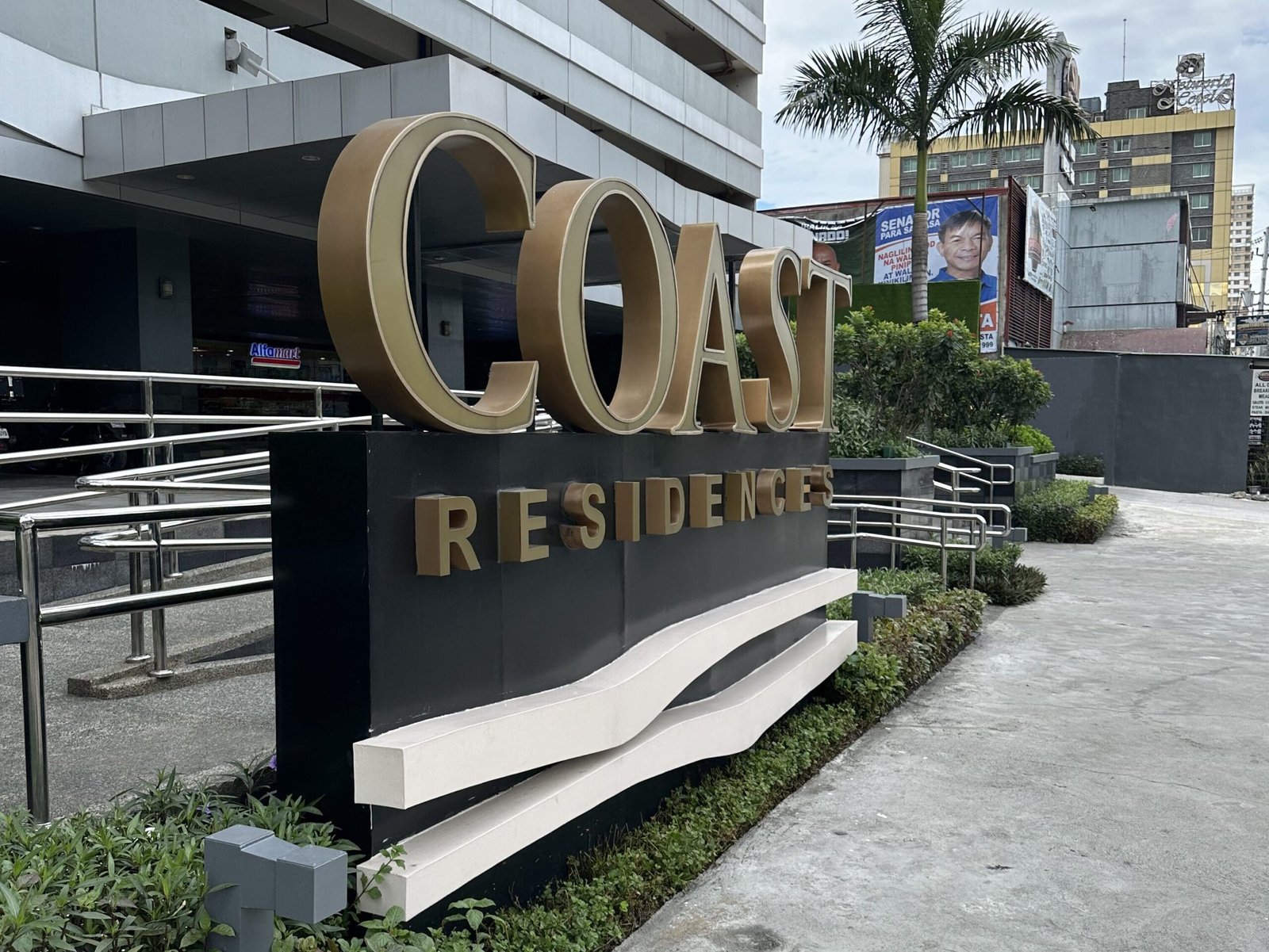 Front exterior of Coast Residences in Pasay, Metro Manila.