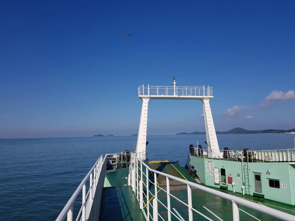 Ferry crossing the sea en route from Oriental Mindoro to Clark, Pampanga, as part of our Philippines adventure tour."